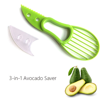 1pc 3-in-1 Avocado Slicer, Shea Corer & Butter Spreader - Green Plastic Kitchen Tool for Effortless Avocado Prep, Food-Safe Vegetable Cutter with Pulp Separator, Perfect for Salads & Sandwiches, Avocado Gifts