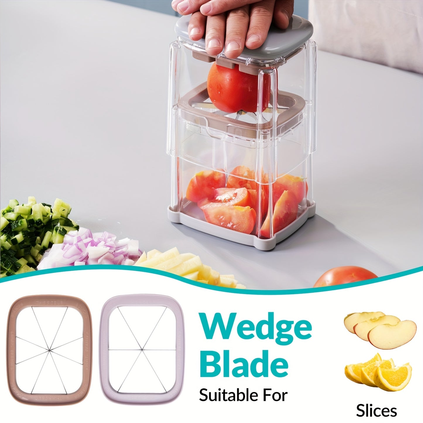 1pc French Fry Cutter, 4-Blade Vegetable Chopper & Dicer for Potatoes, Onions, Chilies, Fruits - Kitchen Utensils & Tools