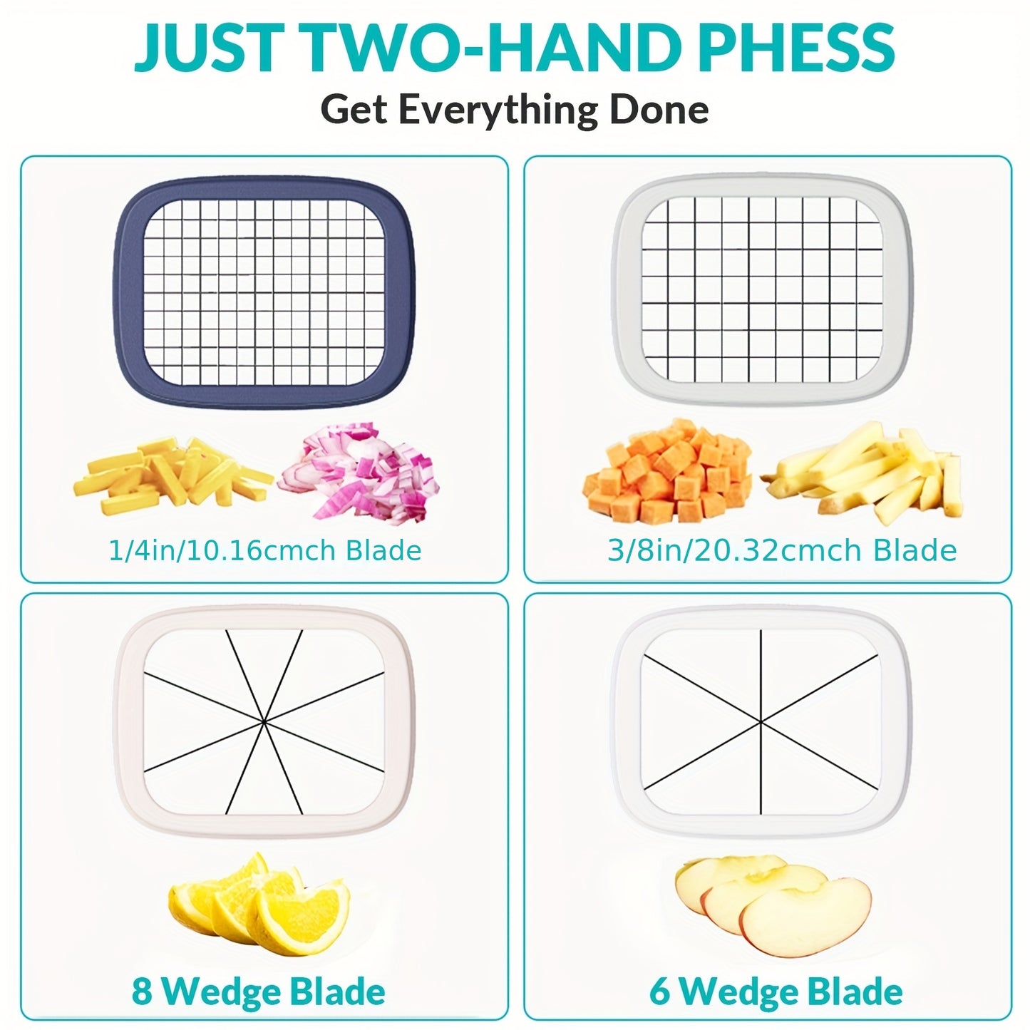 1pc French Fry Cutter, 4-Blade Vegetable Chopper & Dicer for Potatoes, Onions, Chilies, Fruits - Kitchen Utensils & Tools