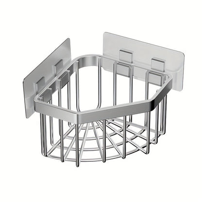 Stainless Steel Kitchen Sink Corner Storage Basket, Bathroom Suction Cup Storage Rack, Vegetable Washing Tray, Drain Rack